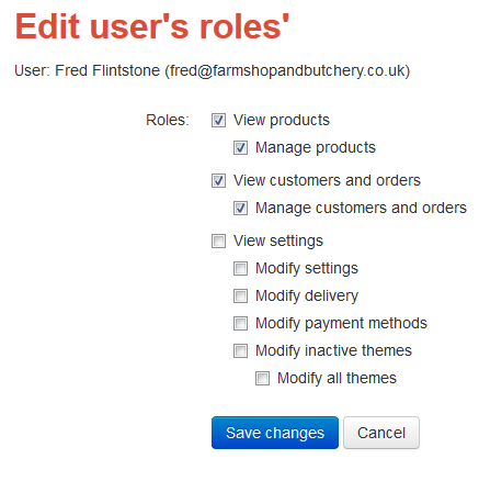 edit the user's roles