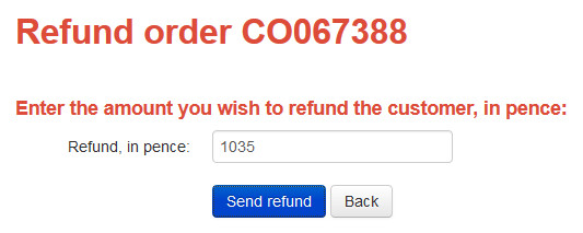 Refunding back to the customer's card
